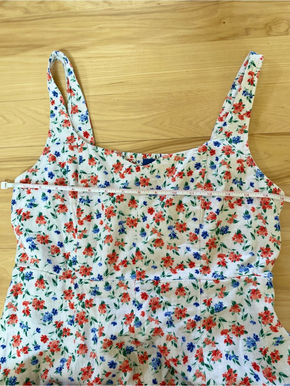 Old Navy Dress Floral Linen Blend Midi Dress Medium Garden Party Dress - Picture 10 of 10